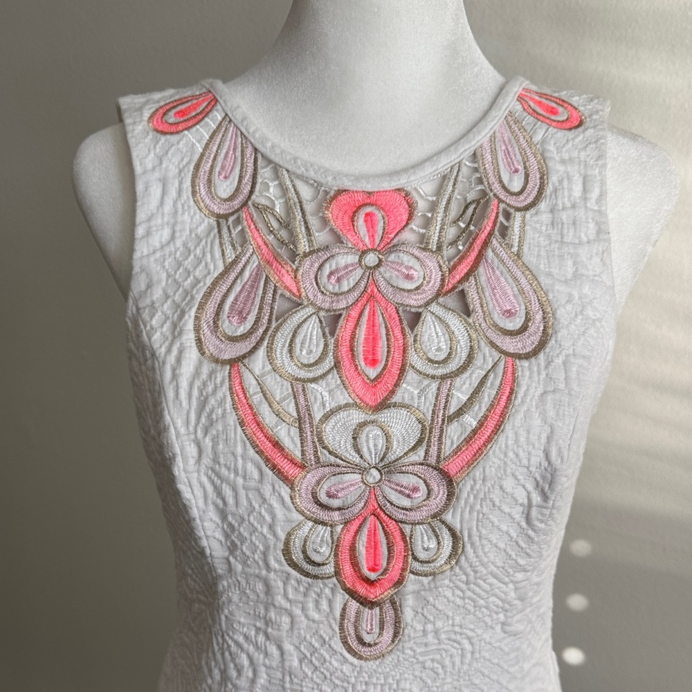 Lilly Pulitzer White Dress with Pink Embroidery - Picture 2 of 14